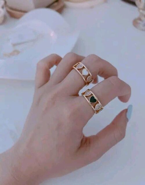 Trendy Heart Shaped Ring Set of 2 - Image 3