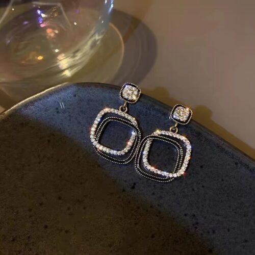 Layered Geometric Earrings - Image 3