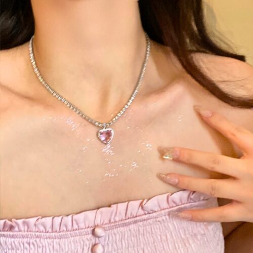 Silver Tennis Chain with Rhinestones