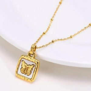 Antitarnish Square Butterfly Pendant for Women and Girls