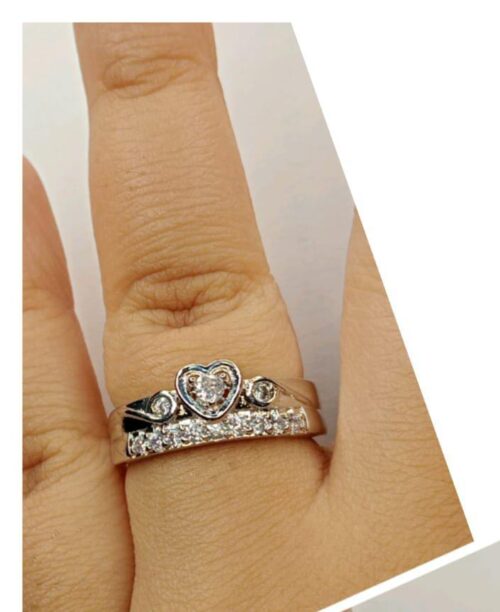 Silver Platted beautiful Heart Shape Ring - Image 2