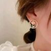 Korean Beautiful Pink Louts Flower Earring - Image 3