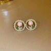 Korean Beautiful Pink Louts Flower Earring - Image 4