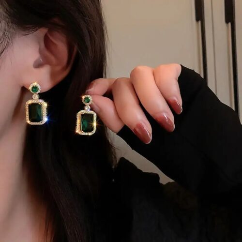 Green emerald necklace earring set - Image 2