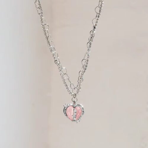 Peach Colour Love Heart Pendant - Image 3
