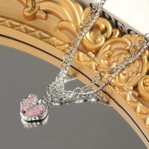 Peach Colour Love Heart Pendant - Image 2