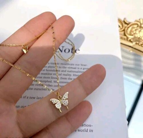 double butterfly silver chain - Image 2