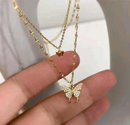 double butterfly silver chain - Image 3