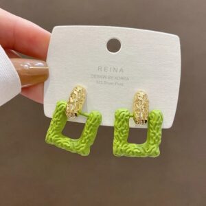 Green Square Studs