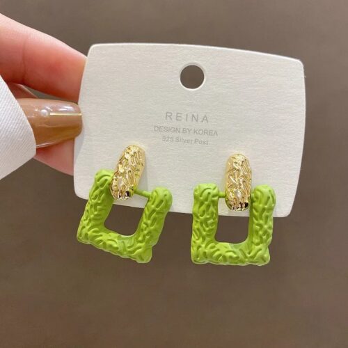 Green Square Studs