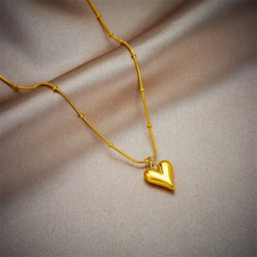 Nica Jewels Classic Gold-Plated Heart Pendant Necklace - Image 2