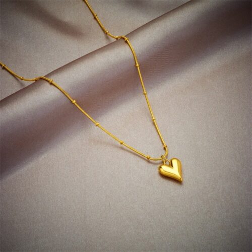 Nica Jewels Classic Gold-Plated Heart Pendant Necklace - Image 4